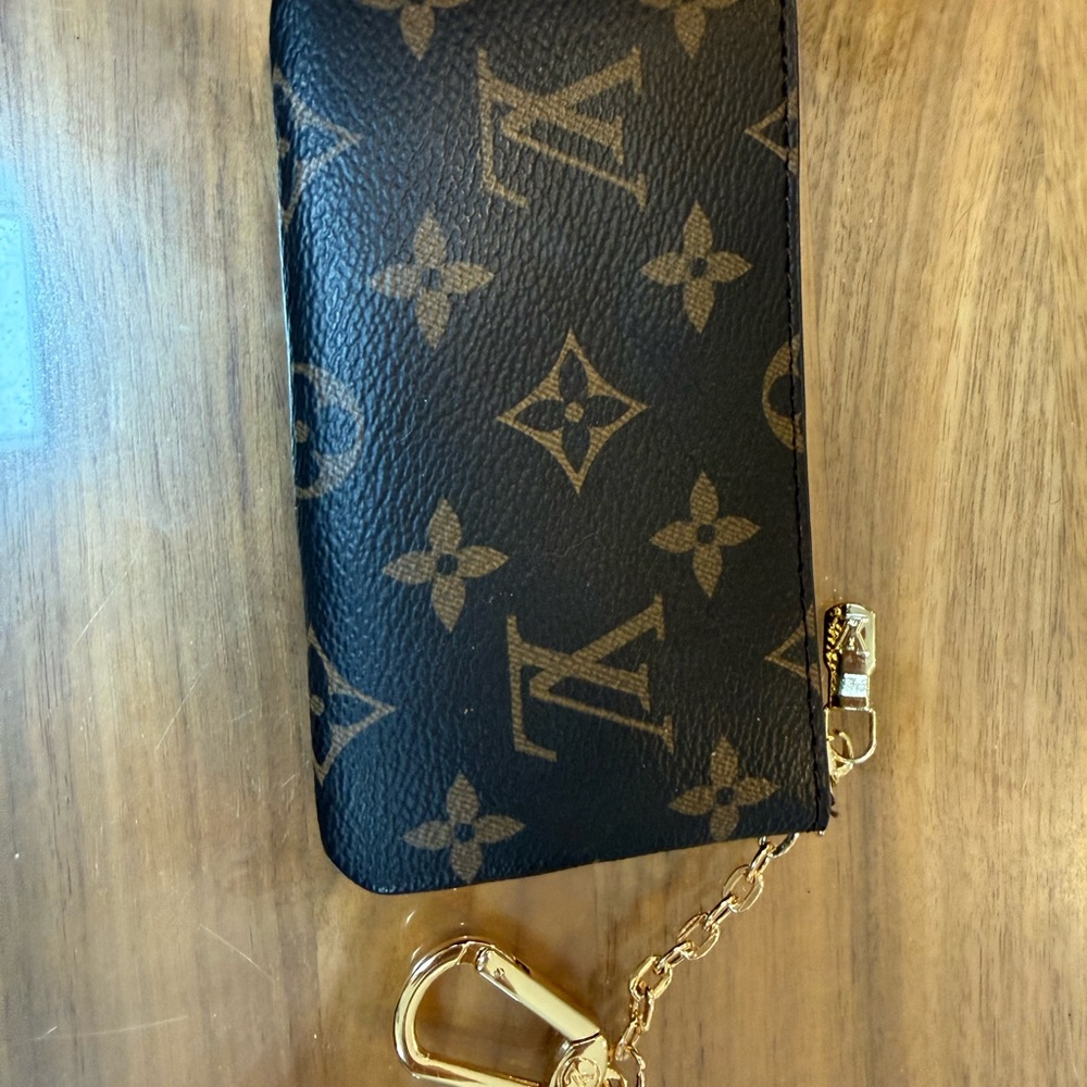 Key Pouch in Brown and Gold Hardware